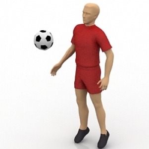 Man Footballer 3D Model