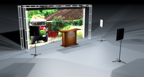 Relax Set Scene with Big Television 3d Model