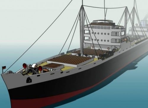 Cargo Ship Ms München Free 3d Model