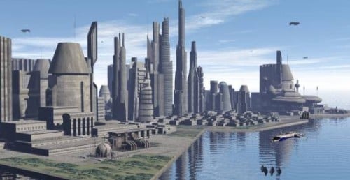 Future City Scene 3d Model