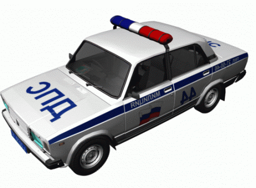 Vaz 2107 Police Car 3d Model