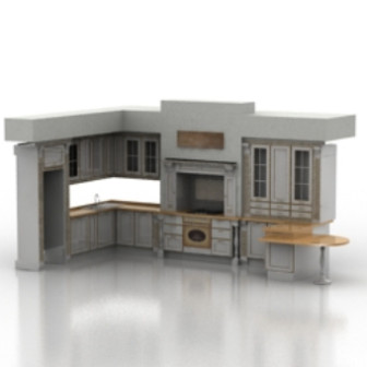 Full Kitchen Cabinet Furniture 3d Max Model