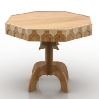 Octagonal Wooden Table 3d Max Model