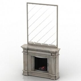Retro Fireplace 3d model