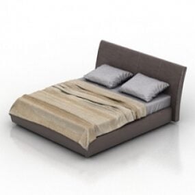Modelo 3d de cama de casal