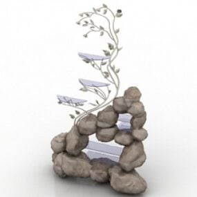 Modelo 3d de rocha fotogramétrica realista