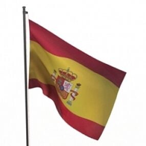 Modelo 3d da bandeira da Espanha