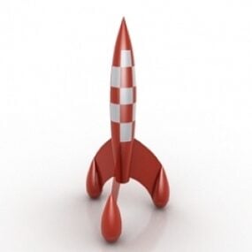 लाल रॉकेट 3डी मॉडल