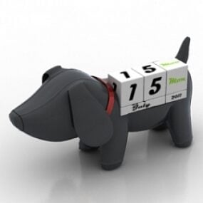 Modello 3d a forma di cane del calendario
