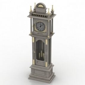 3D-Modell einer Uhr mit langem Gehäuse