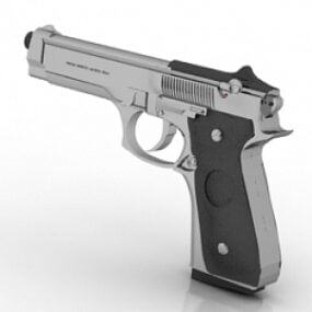 Beretta 92 Wood Grips Gun 3d model