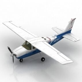 Modelo 3d de avião a hélice