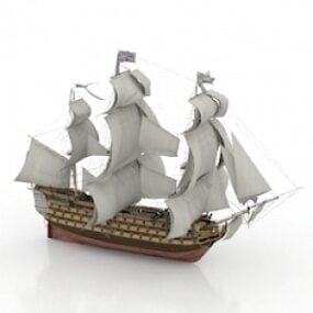 古典的な帆船の3Dモデル