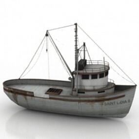 דגם תלת מימד של סירת דייג