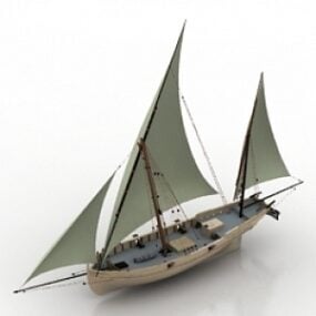 3д модель парусной лодки