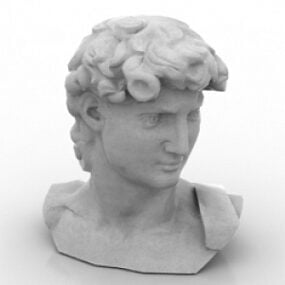 Patung Kepala David model 3d