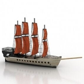 Modello 3d della barca a vela