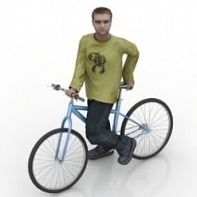 Homme à vélo modèle 3D