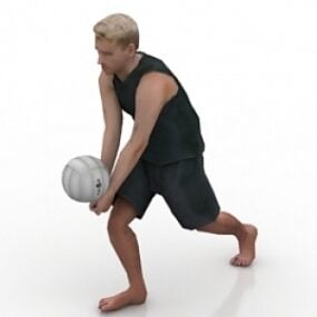 Volley Ball Sportman Man 3d model