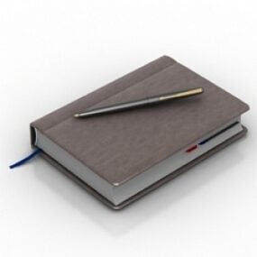 Kožený 3D model notebooku