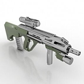 Modello 3d della mitragliatrice automatica