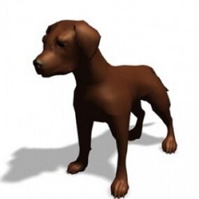 Kreslený 3D model zvířete hrocha psa
