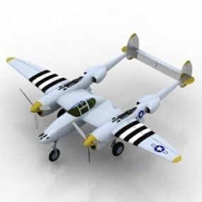 هواپیما P38j مدل سه بعدی