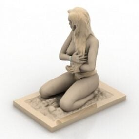 مدل سه بعدی مجسمه دختر