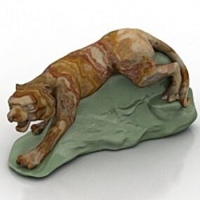 3д модель скульптуры Тигр