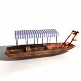 דגם תלת מימד של סירה אסייתית