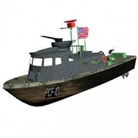 Modelo 3d del barco del ejército
