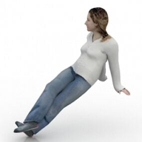 3D-Modell einer sitzenden Frau