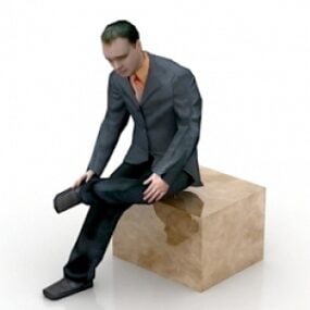 Homme assis modèle 3D