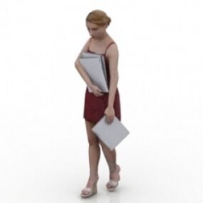 Femme d'affaires marchant modèle 3D