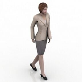 行走的办公室女人3d模型