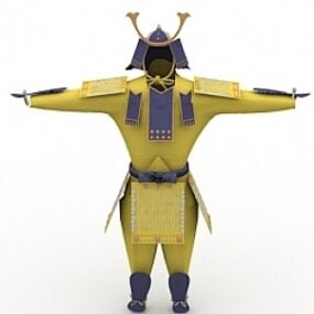 Modello 3d di abbigliamento samurai
