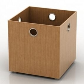 Modello 3d della scatola di legno