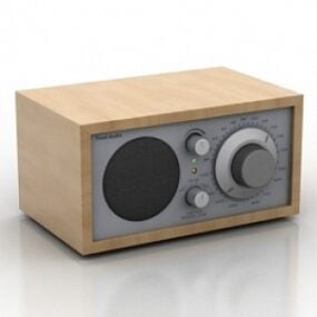 Modello 3d della radio in legno