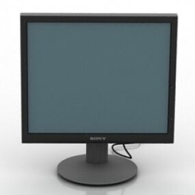 Firkantet LCD-skærm 3d-model
