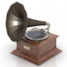 Starožitný 3D model gramofonu