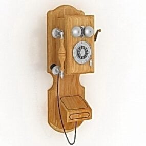 3д модель старинного телефона Crosley