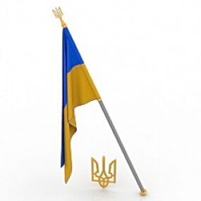 Modelo 3d da bandeira da Ucrânia