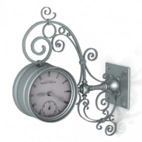 Floral Antique Clock 3d model