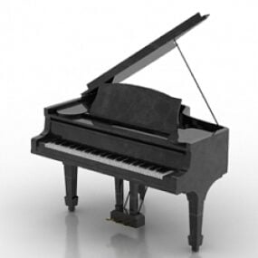 โมเดล 3 มิติเปียโนสีดำ