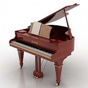 Træ opretstående klaver 3d-model