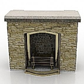 Stone Fireplace 3d model