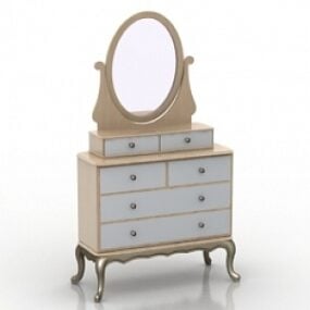 Dressing Table With Mirror 3d model