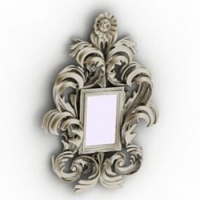 Decorazione dello specchio con cornice floreale Modello 3d
