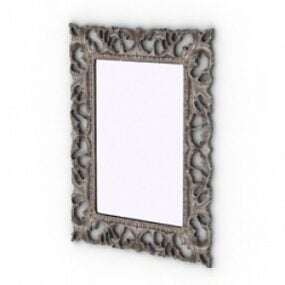 Specchio decorativo con cornice curva modello 3d