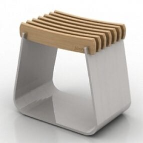 3D-Modell eines Stuhls aus Metall und Holz